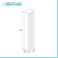 Pensile bagno sospeso cannettato H 150 cm teak sabbiato  Bali