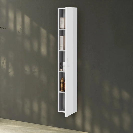 Pensile bagno sospeso150 H bianco con maniglia cromata  Martha