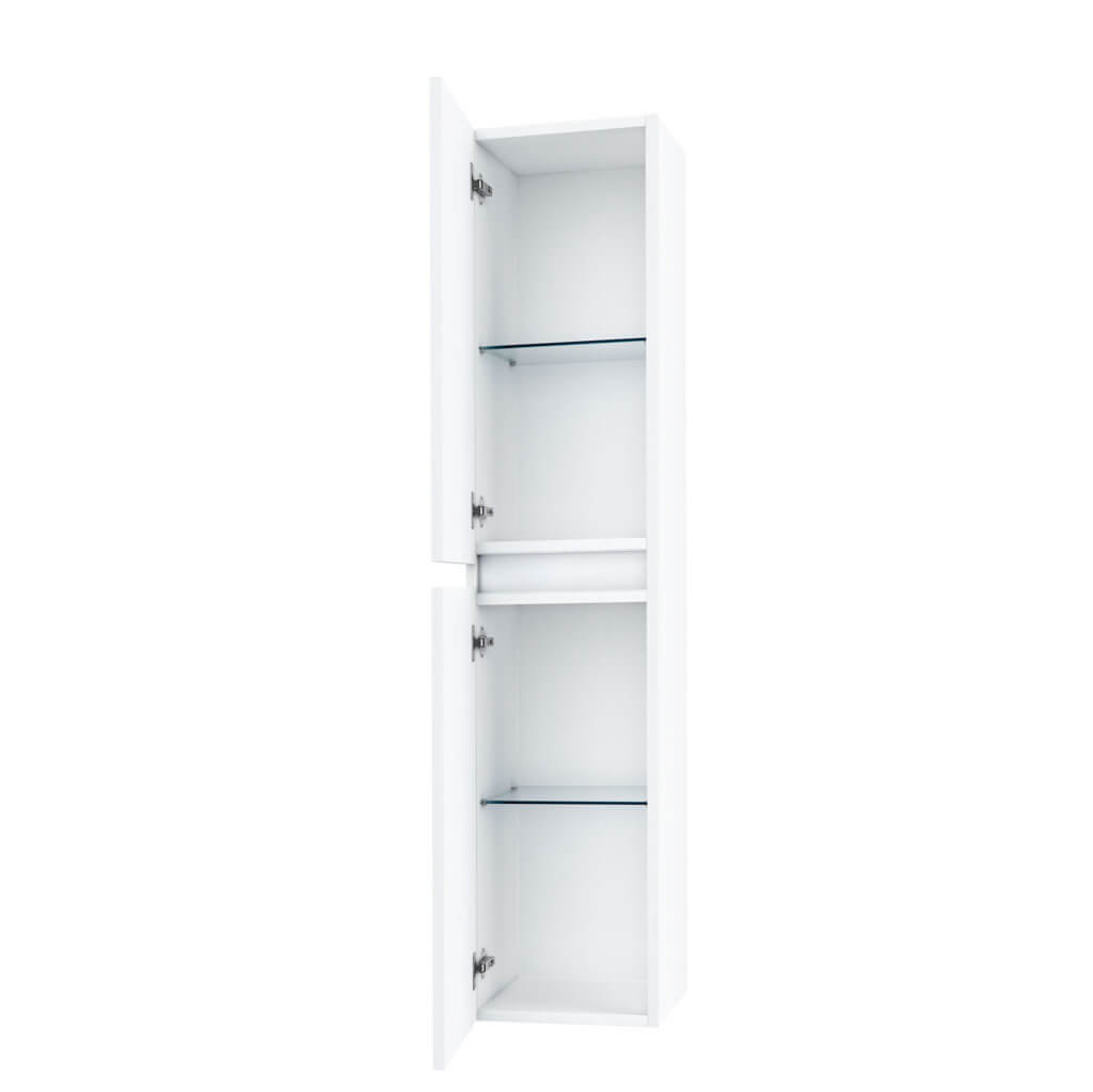 Pensile Colonna 35cm Sospesa Per Bagno Con Maniglia a Gola - Bianco Opaco