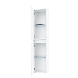 Pensile Colonna 35cm Sospesa Per Bagno Con Maniglia a Gola - Bianco Opaco