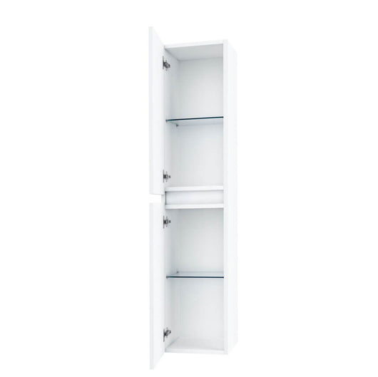 Pensile Colonna 35cm Sospesa Per Bagno Con Maniglia a Gola - Bianco Opaco