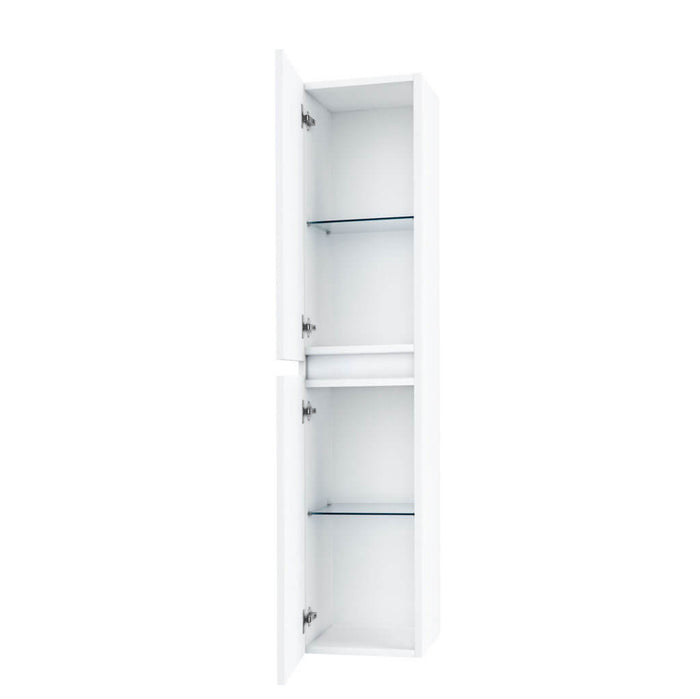 Pensile Colonna 35cm Sospesa Per Bagno Con Maniglia a Gola - Bianco Opaco