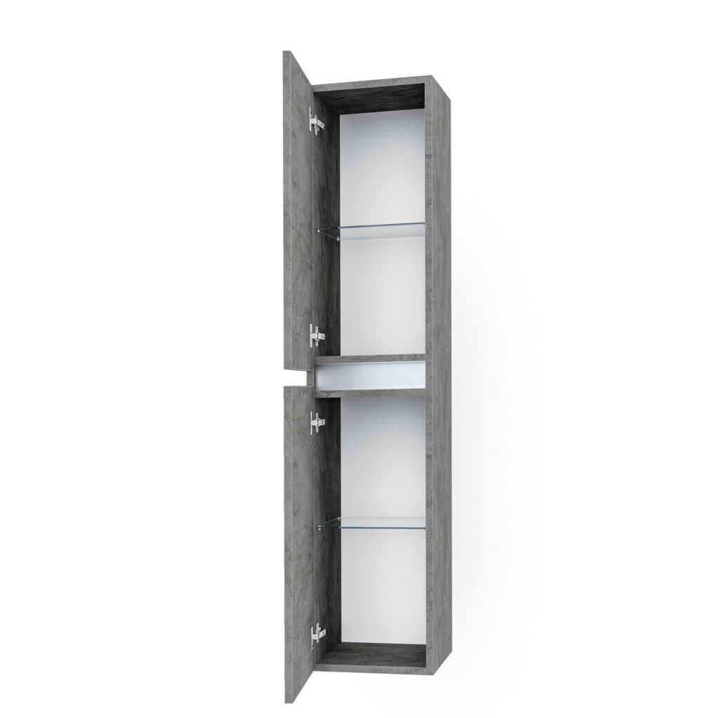 Pensile Colonna 35cm Sospesa Per Bagno Con Maniglia a Gola - Ossido