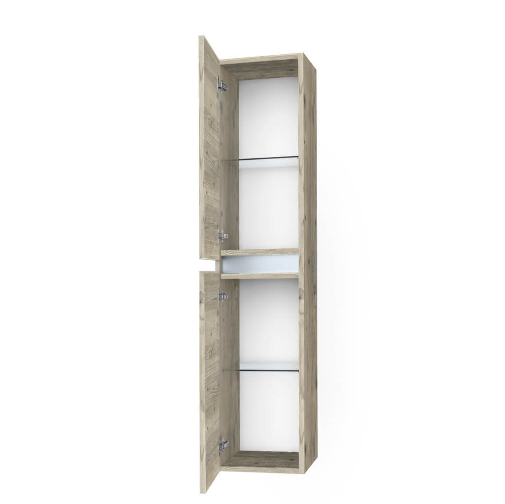 Pensile Colonna 35cm Sospesa Per Bagno Con Maniglia a Gola - Pino Artico