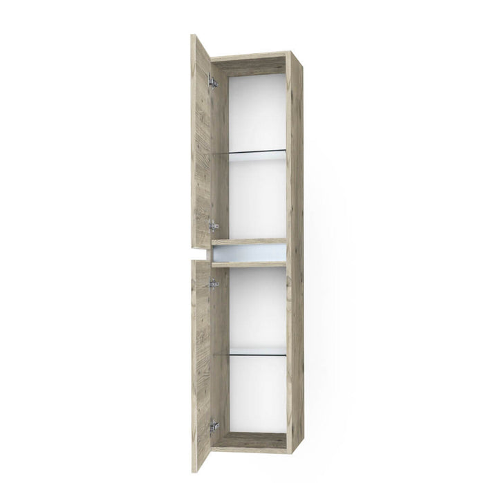 Pensile Colonna 35cm Sospesa Per Bagno Con Maniglia a Gola - Pino Artico