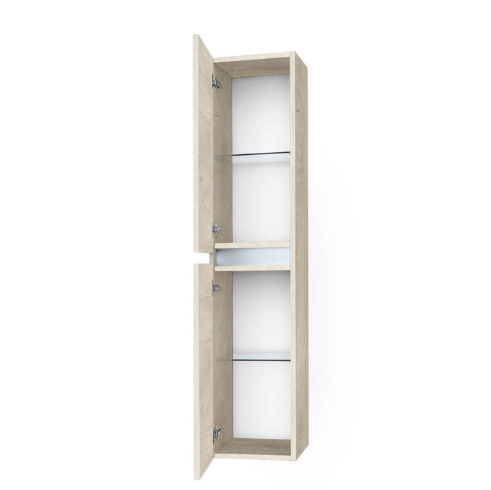 Pensile Colonna 35cm Sospesa Per Bagno Con Maniglia a Gola - Rovere Alaska