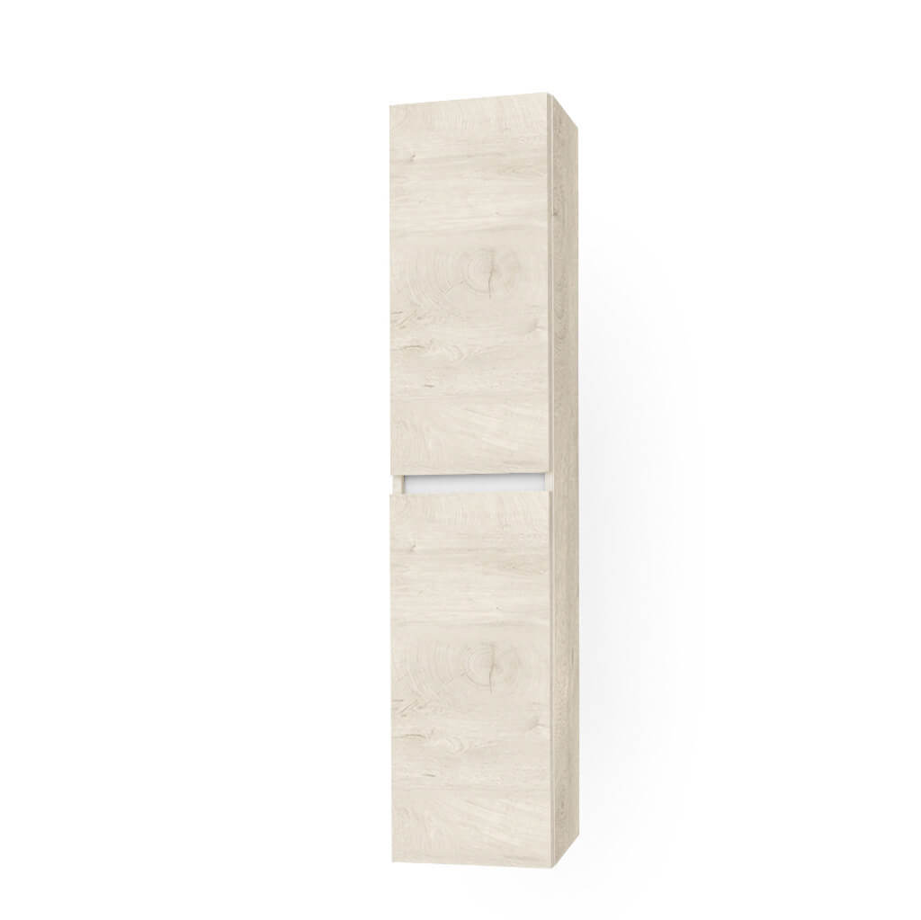 Pensile Colonna 35cm Sospesa Per Bagno Con Maniglia a Gola - Rovere Alaska