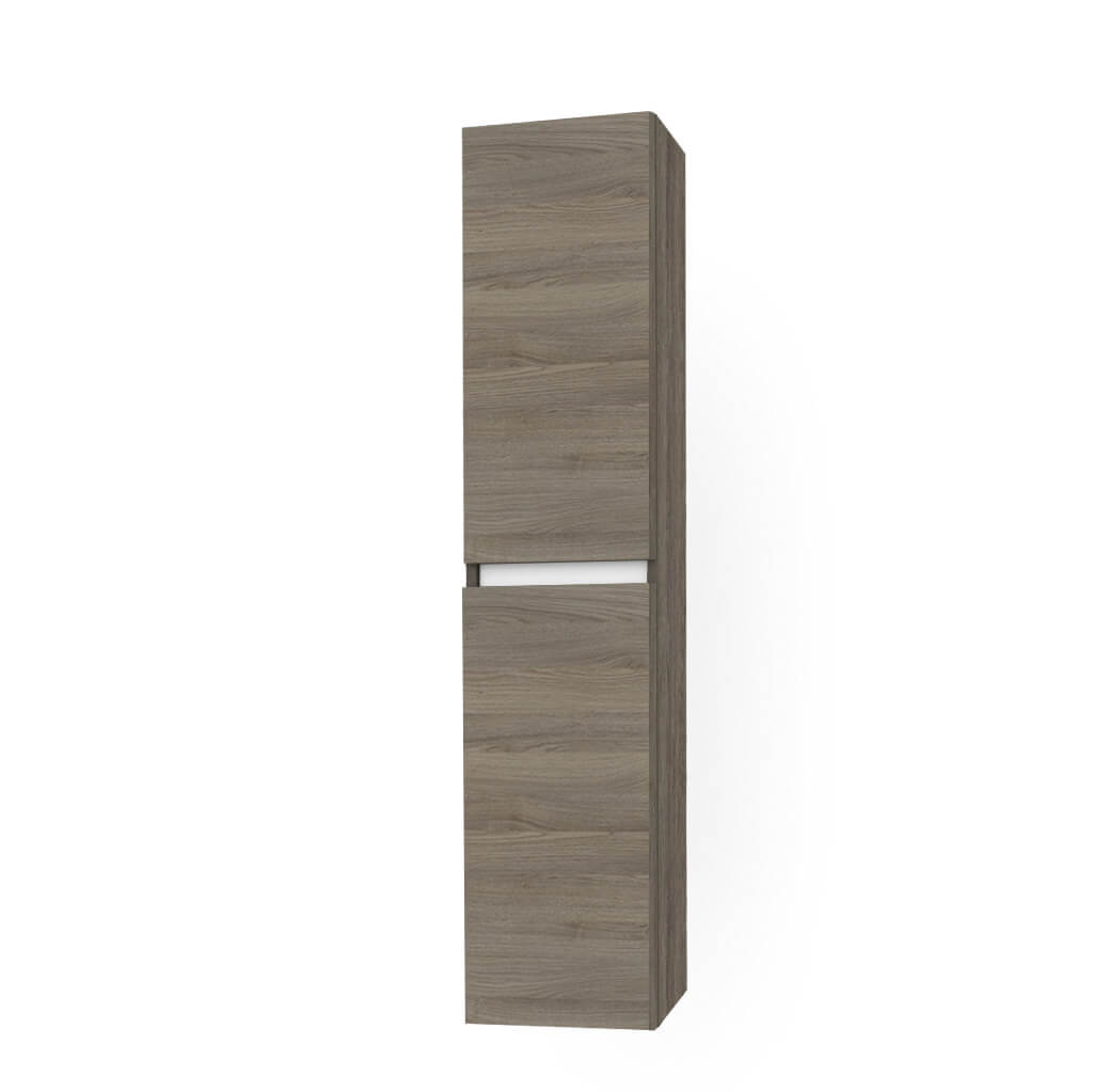 Pensile Colonna 35cm Sospesa Per Bagno Con Maniglia a Gola - Rovere Cenere
