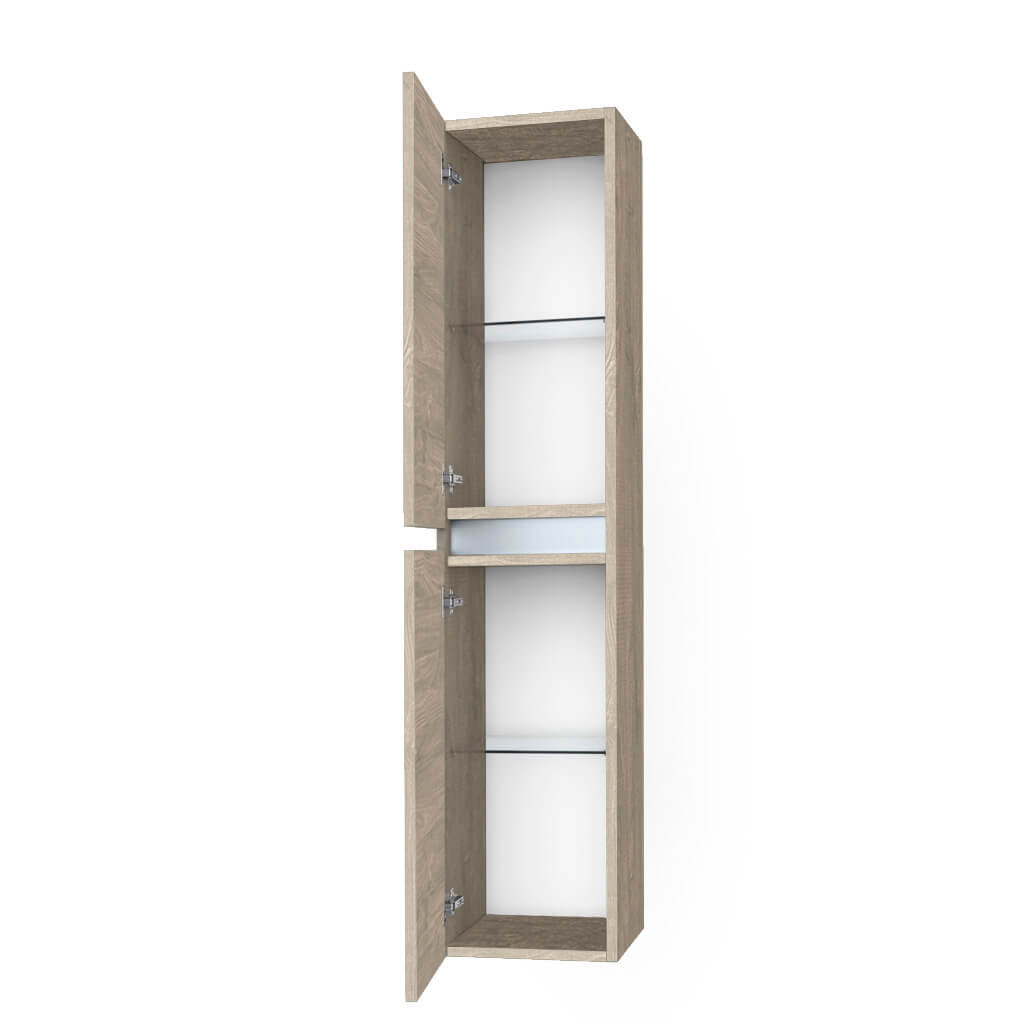 Pensile Colonna 35cm Sospesa Per Bagno Con Maniglia a Gola - Sherwood Naturale