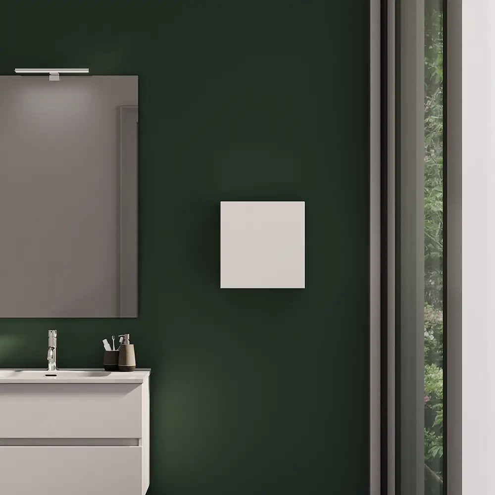 Pensile bagno sospeso 35x35 cm bianco effetto legno reversibile | Yili