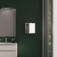 Pensile bagno sospeso 35x35 cm bianco effetto legno reversibile | Yili