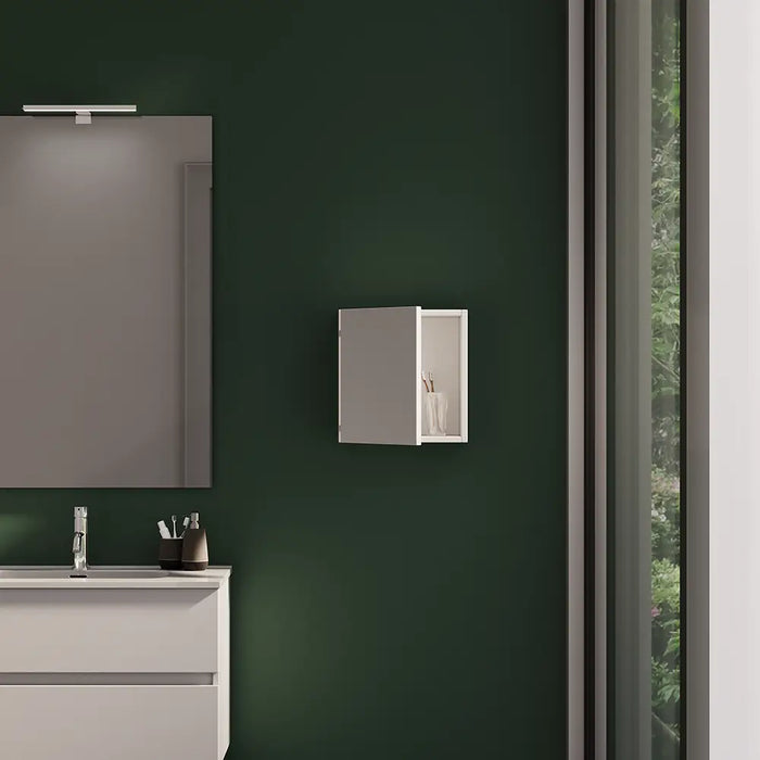 Pensile bagno sospeso 35x35 cm bianco effetto legno reversibile | Yili