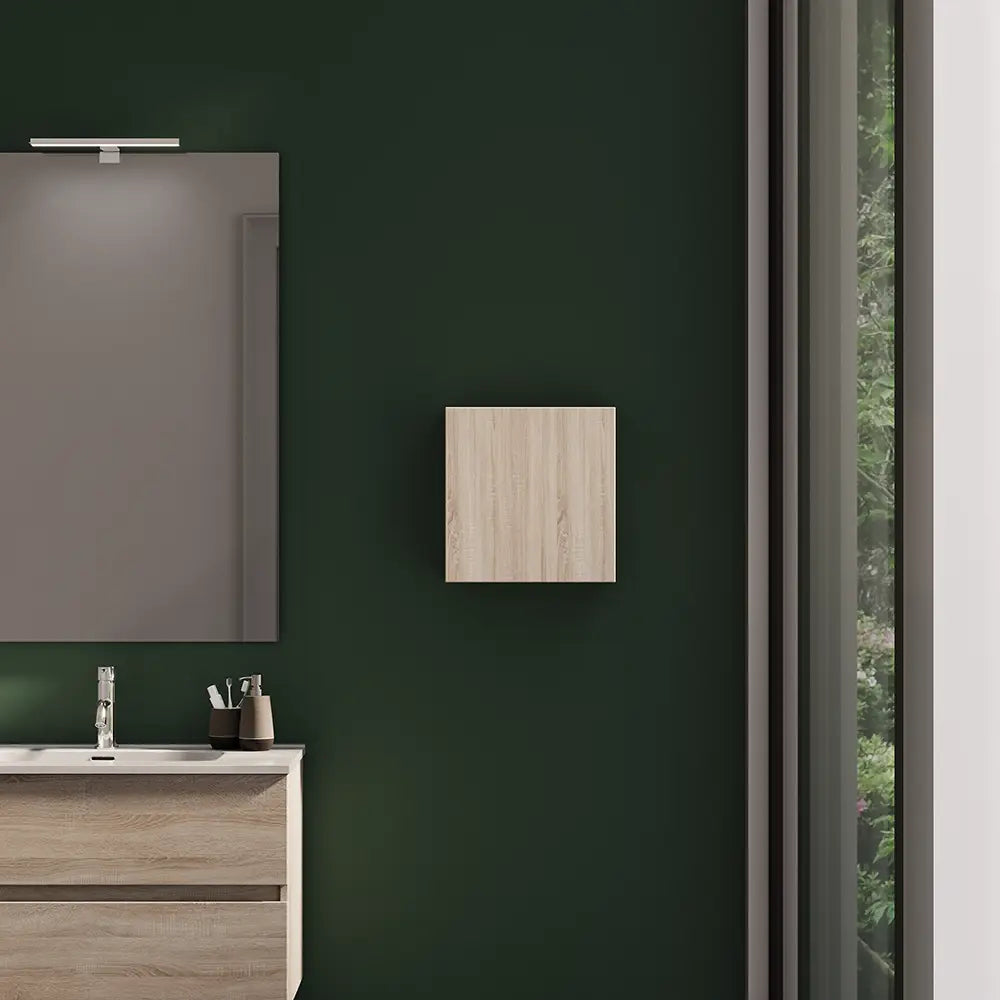 Pensile bagno sospeso 35x35 cm rovere chiaro reversibile | Yili