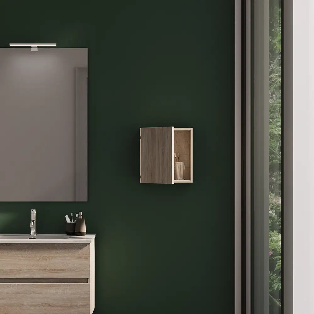 Pensile bagno sospeso 35x35 cm rovere chiaro reversibile | Yili