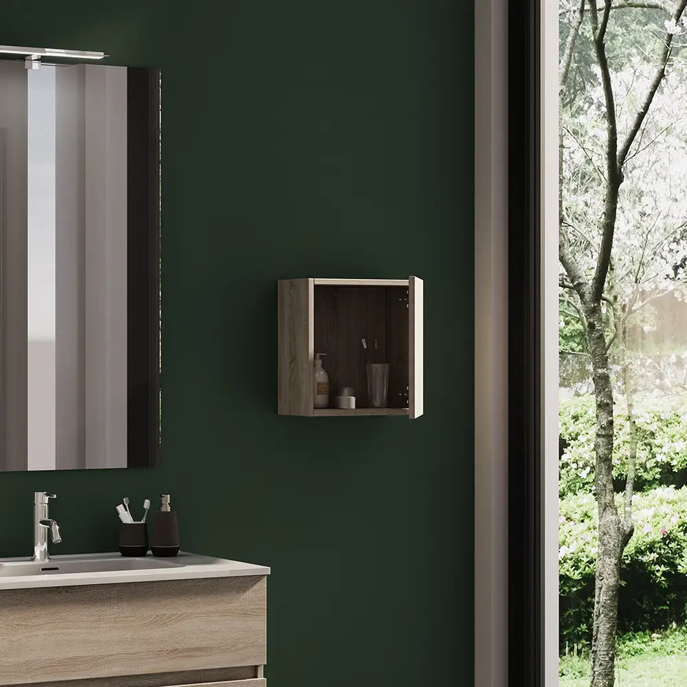 Pensile bagno sospeso 35x35 cm rovere chiaro reversibile | Yili