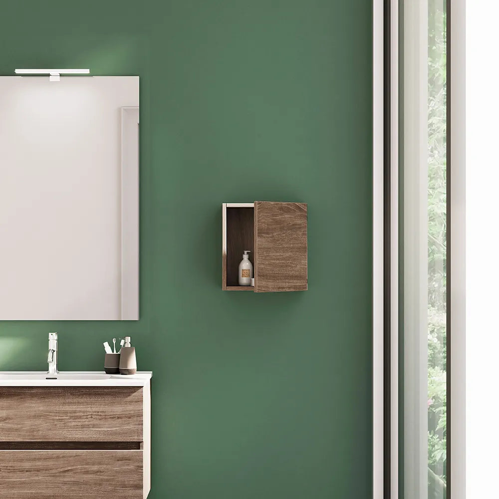 Pensile bagno sospeso 35x35 cm rovere scuro reversibile | Yili