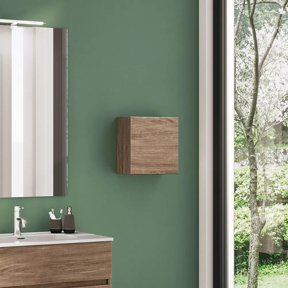 Pensile bagno sospeso 35x35 cm rovere scuro reversibile | Yili