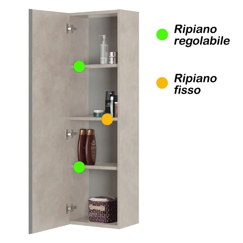 Pensile da H135 cm Effetto Pietra Beige 4 Ripiani