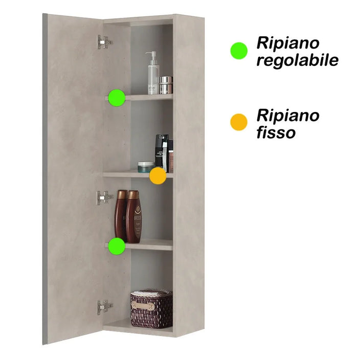 Pensile da H135 cm Effetto Pietra Beige 4 Ripiani