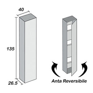 Pensile da H135 cm Effetto Pietra Beige 4 Ripiani
