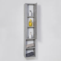 Pensile in nobilitato melaminico colore cemento 150 cm con anta soft-close