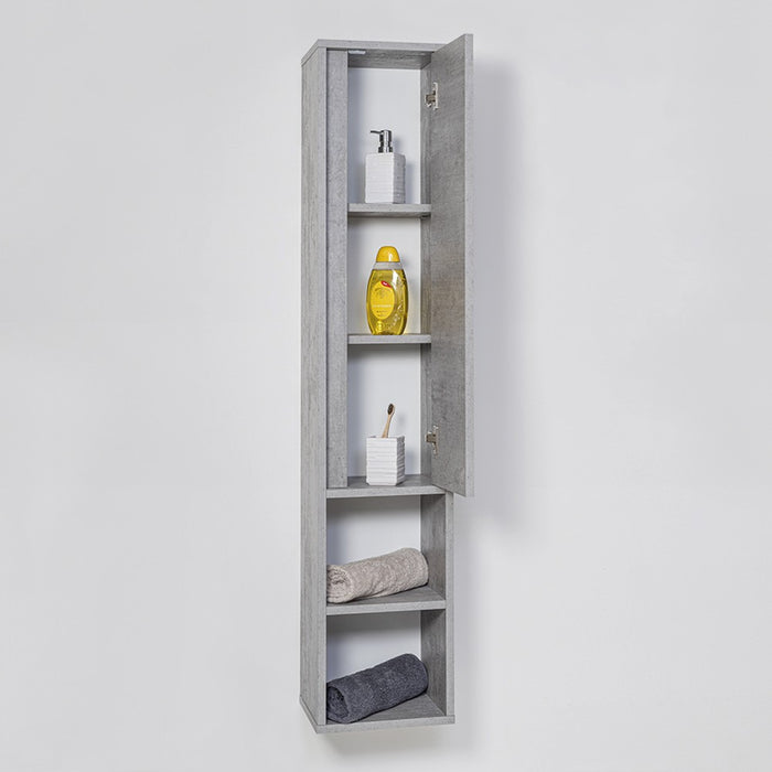 Pensile in nobilitato melaminico colore cemento 150 cm con anta soft-close