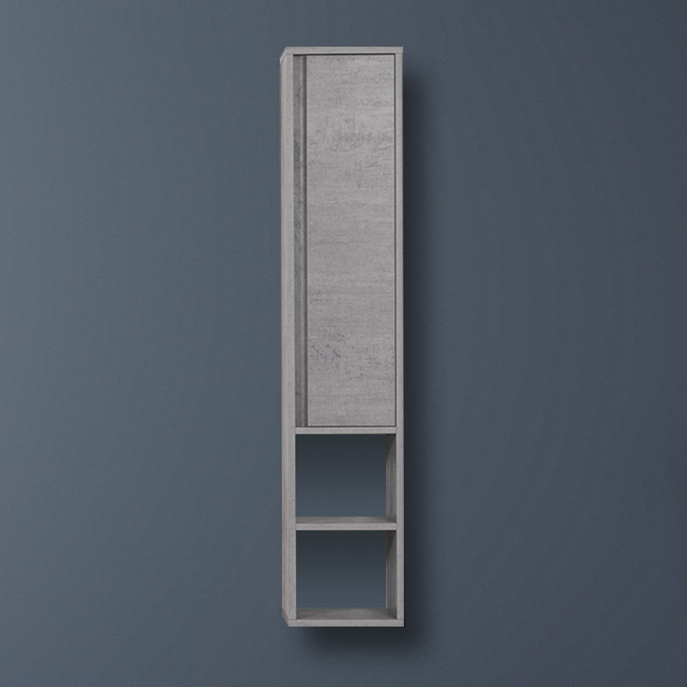 Pensile in nobilitato melaminico colore cemento 150 cm con anta soft-close