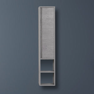 Pensile in nobilitato melaminico colore cemento 150 cm con anta soft-close