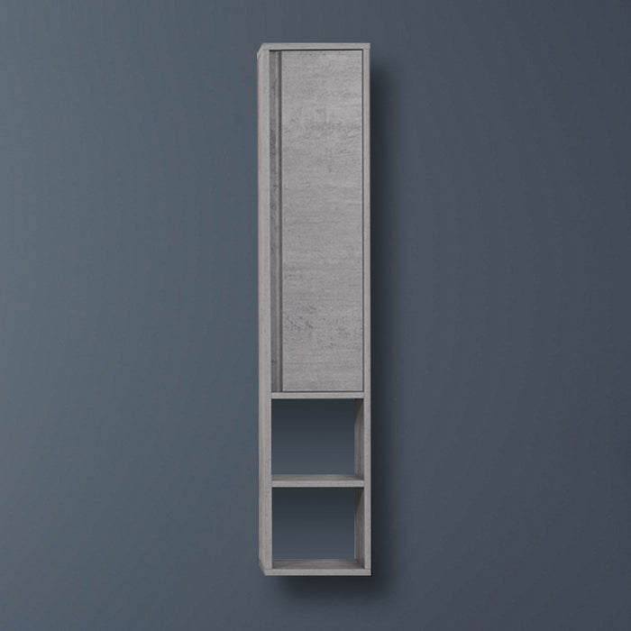 Pensile in nobilitato melaminico colore cemento 150 cm con anta soft-close