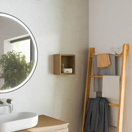 Pensile bagno sospeso a giorno 25x25cm color sabbia opaco | Ardenne