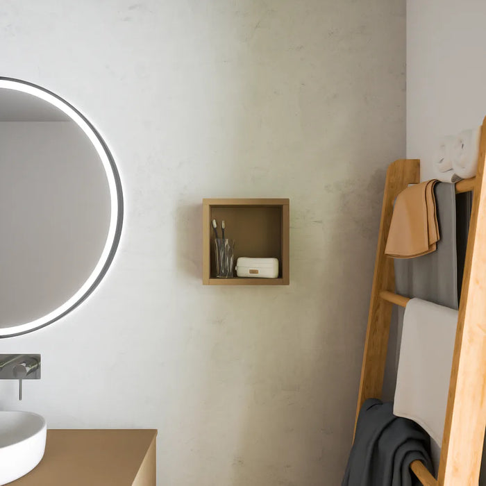 Pensile bagno sospeso a giorno 25x25cm color sabbia opaco | Ardenne