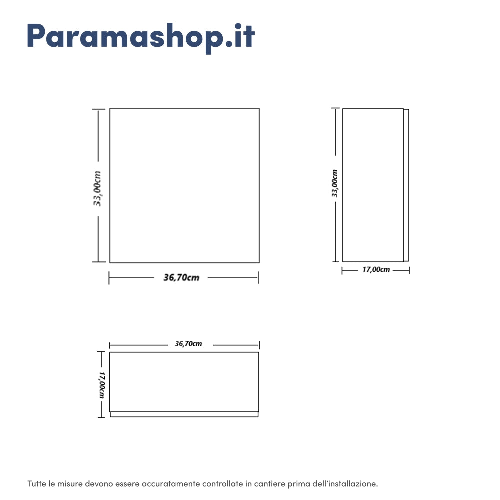 Pensile bagno sospeso con anta 33x36 cm effetto cemento scuro | Yili