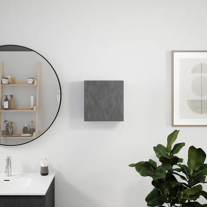 Pensile bagno sospeso con anta 33x36 cm effetto cemento scuro | Yili