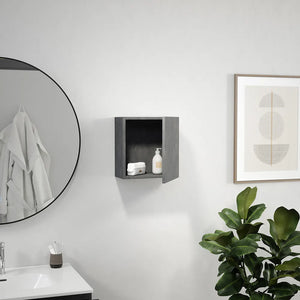 Pensile bagno sospeso con anta 33x36 cm effetto cemento scuro | Yili