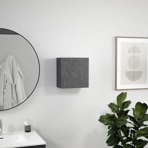 Pensile bagno sospeso con anta 33x36 cm effetto cemento scuro | Yili