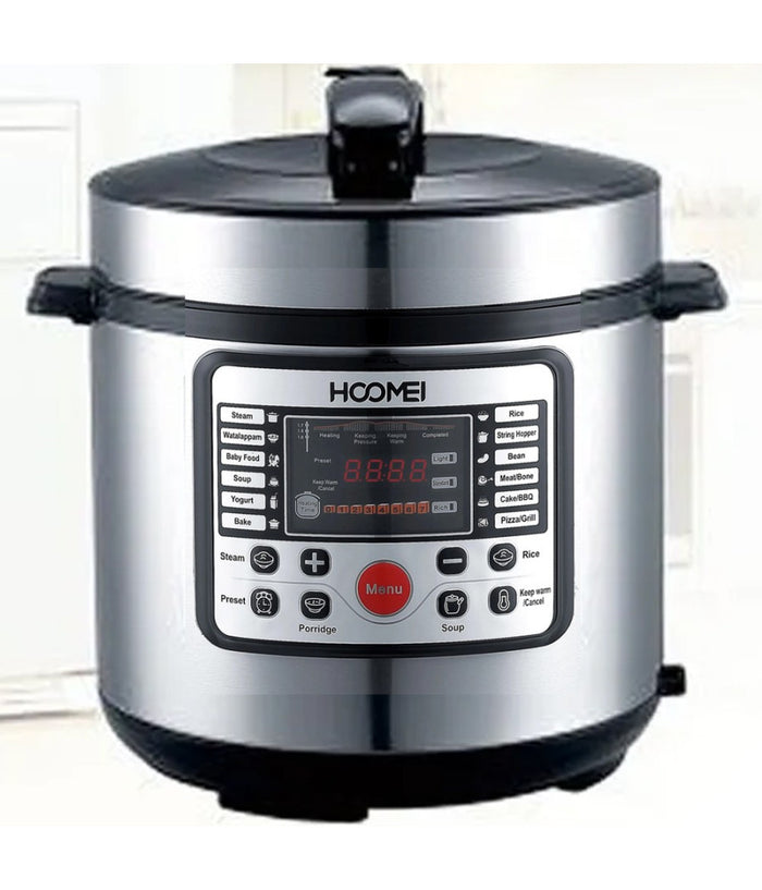 Pentola A Pressione Elettrica Multifunzione 900w 5lt Antiaderente 12 Cotture         