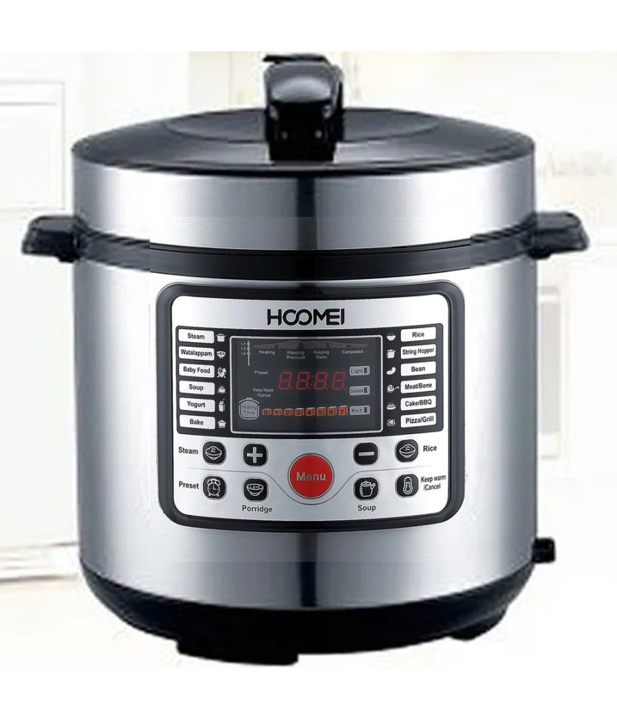 Pentola A Pressione Elettrica Multifunzione 900w 5lt Antiaderente 12 Cotture         