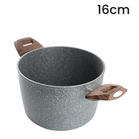 Trade Shop - Pentola Antiaderente Antigraffio Resistente 2 Manici Legno Per Piano Induzione Da ø16-20cm -