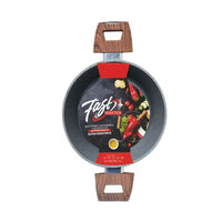 Trade Shop - Pentola Antiaderente Antigraffio Resistente 2 Manici Legno Per Piano Induzione Da ø16-20cm -