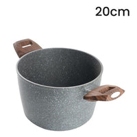 Trade Shop - Pentola Antiaderente Antigraffio Resistente 2 Manici Legno Per Piano Induzione Da ø16-20cm -    -diametro 20cm   -