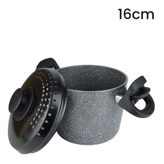 Trade Shop - Pentola Cuocipasta Antiaderente Con Coperchio Forato Per Piano A Induzione Da ø16-20cm -
