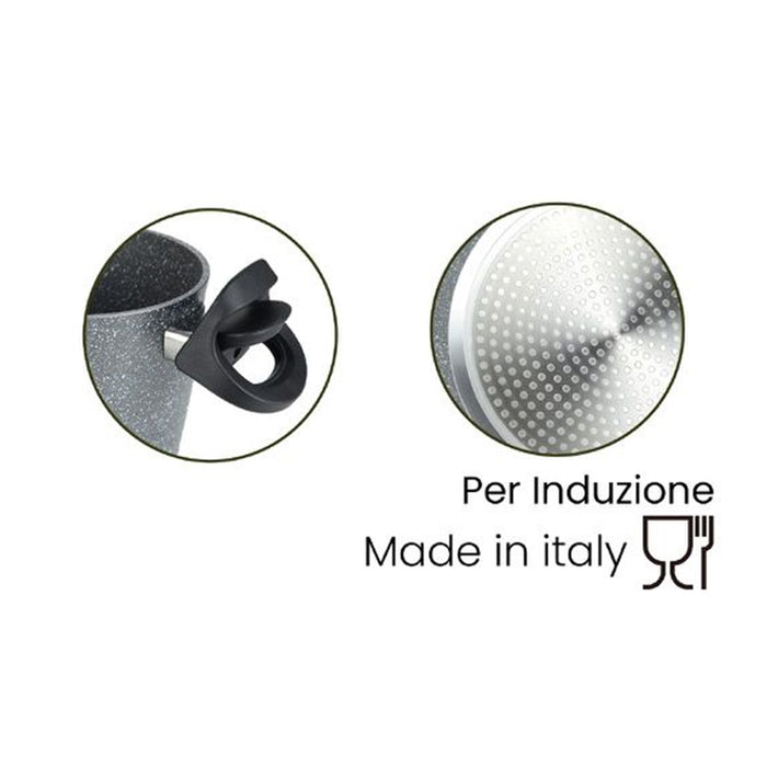 Trade Shop - Pentola Cuocipasta Antiaderente Con Coperchio Forato Per Piano A Induzione Da ø16-20cm -
