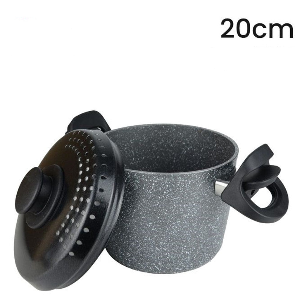 Trade Shop - Pentola Cuocipasta Antiaderente Con Coperchio Forato Per Piano A Induzione Da ø16-20cm -    -diametro 20cm   -