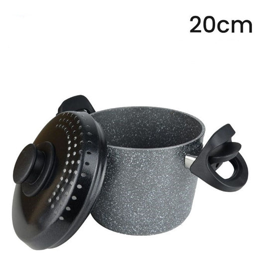 Trade Shop - Pentola Cuocipasta Antiaderente Con Coperchio Forato Per Piano A Induzione Da ø16-20cm -    -diametro 20cm   -