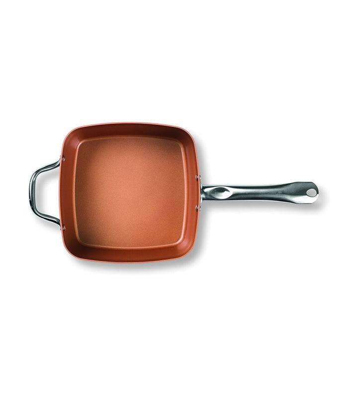 Trade Shop - Pentola Quadrata 4 In 1 Casseruola Da Forno E Friggitrice Con Coperchio In Vetro -