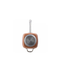 Trade Shop - Pentola Quadrata 4 In 1 Casseruola Da Forno E Friggitrice Con Coperchio In Vetro -