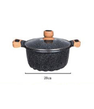 Pentola Tegame Per Zuppa Rivestito Granito Con Coperchio 20cm Antiaderente T-9481         