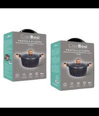 Pentola Tegame Per Zuppa Rivestito Granito Con Coperchio 20cm Antiaderente T-9481         