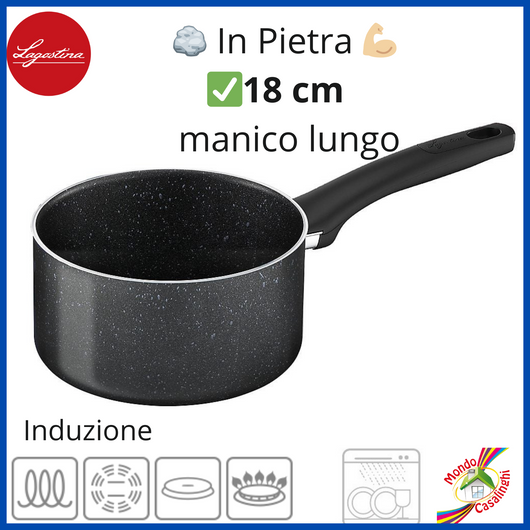 Lagostina performa pentolino pentola 18 cm antiaderente ad induzione in pietra padella per pasta