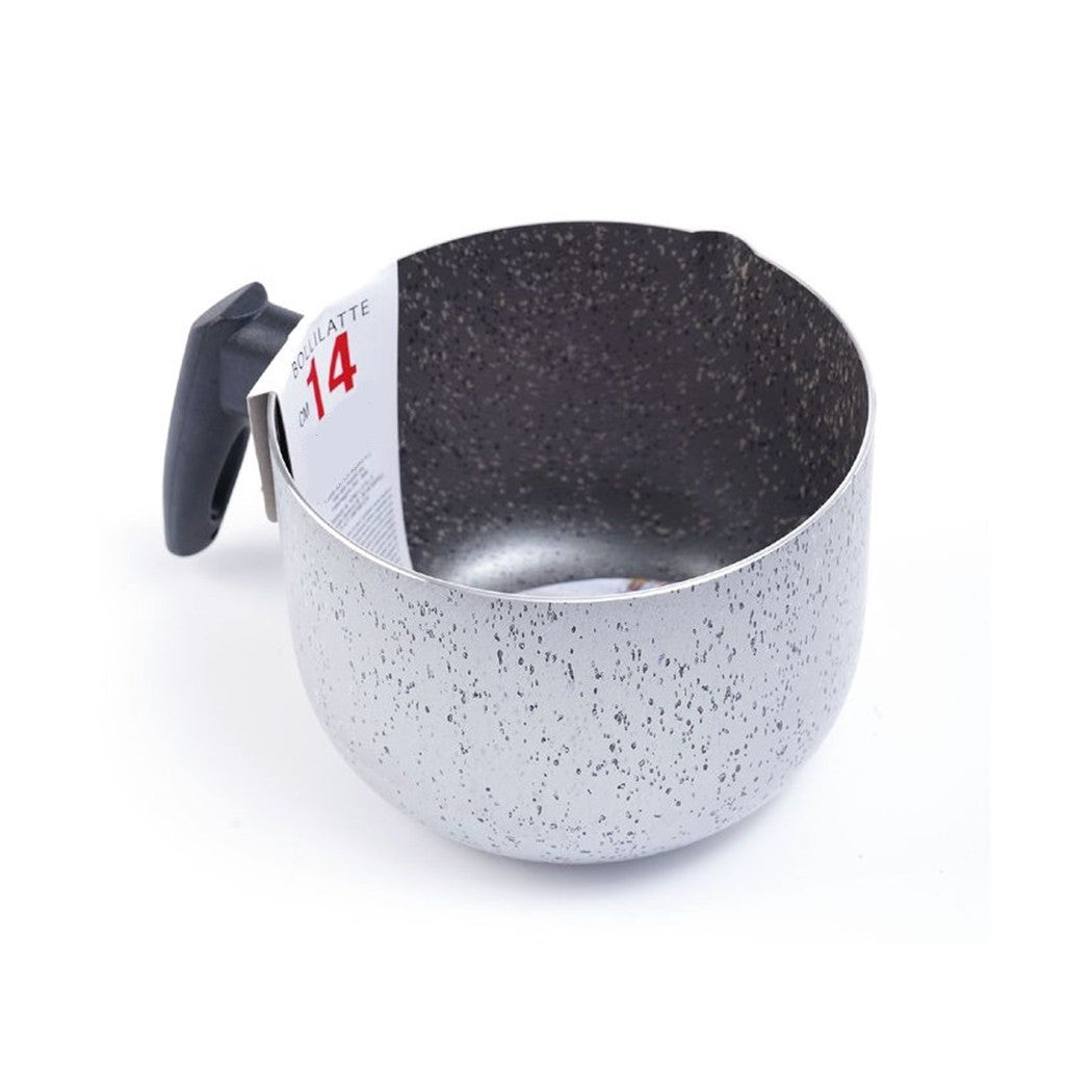 Trade Shop - Pentolino Bollilatte Antiaderente ø 14 Cm Con Manico Nero Utensile Per Cucina 056167 -